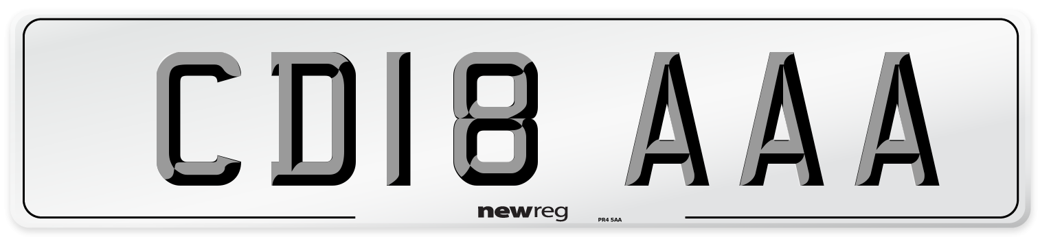 CD18 AAA Number Plate from New Reg